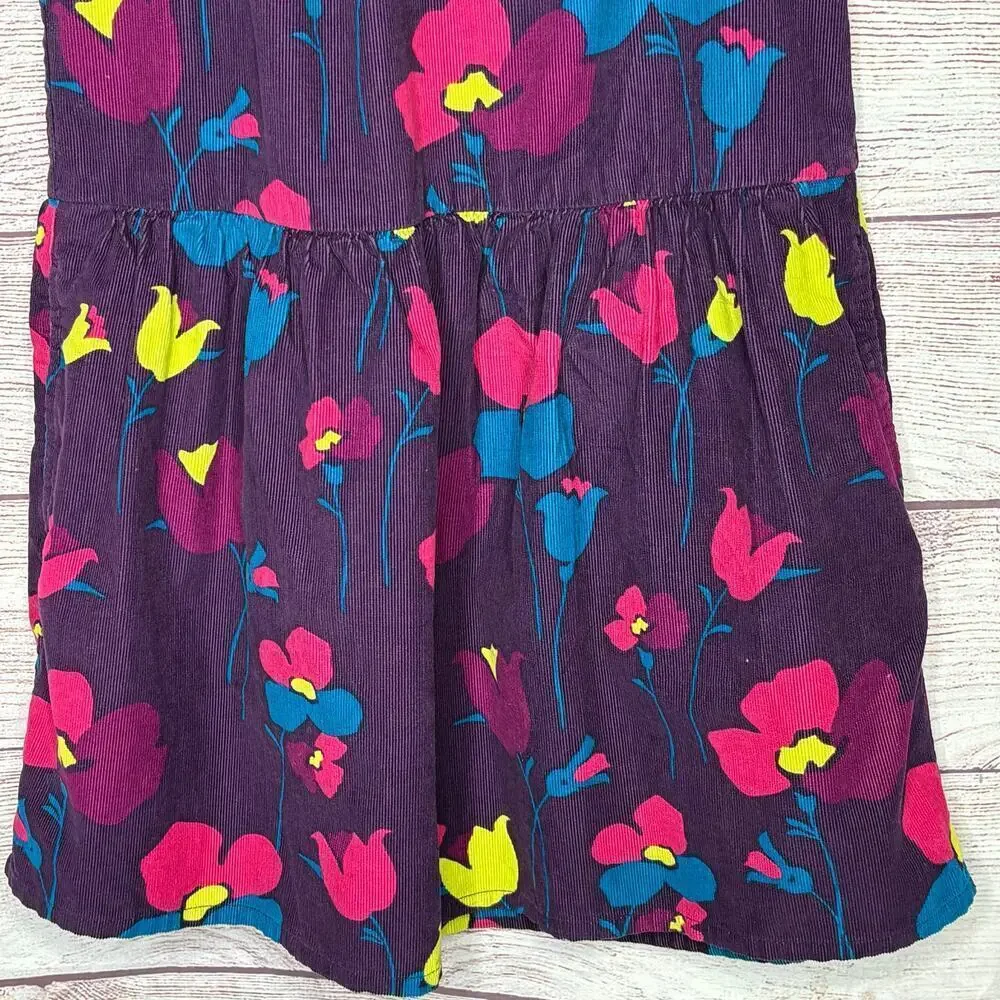 Tea Collection Floral Corduroy Girls Cute Purple Fall Cotton Twirl Dress Size 6